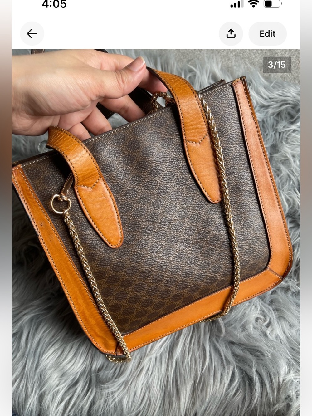Authentic CELINE vintage small satchel bag - Picture 4 of 15